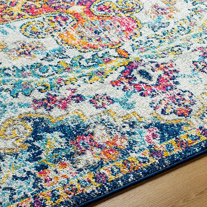 Livabliss Odelia Vintage Bohemian Area Rug,7'10" x 10'3",Orange/Navy