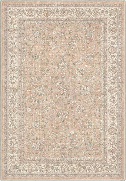 Well Woven Asha Rome Beige Cream 3'3" x 5' Area Rug - Oriental Floral Pattern, Easy Clean, Floor-Friendly Backing - for Living Room, Bedroom, and Dining Room