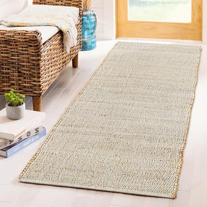 Savi Home Jute Cotton Handwoven Runner Rug 24"x72" - Natural Fiber Rustic Farmhouse Runner Rug - Vintage Boho Decor for Bedroom, Dining Room, Hallway & Office