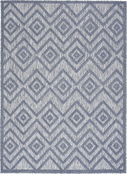 Nourison Home Versatile Denim Blue 5' x 7' Area Rug - Easy Clean, Non Shedding, Bed Room, Living Room, Dining Room, Kitchen (5' x 7')