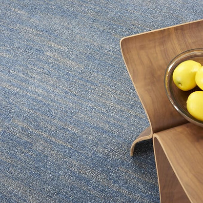 Nourison Home Nourison Essentials Blue Grey 8' x Round Area Rug - Easy Clean, Non Shedding, Bed Room, Living Room, Dining Room, Kitchen (8' x Round)