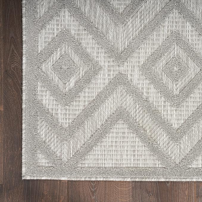 Nourison Home Versatile Silver Grey 4' x 6' Area Rug - Easy Clean, Non Shedding, Bed Room, Living Room, Dining Room, Kitchen (4' x 6')