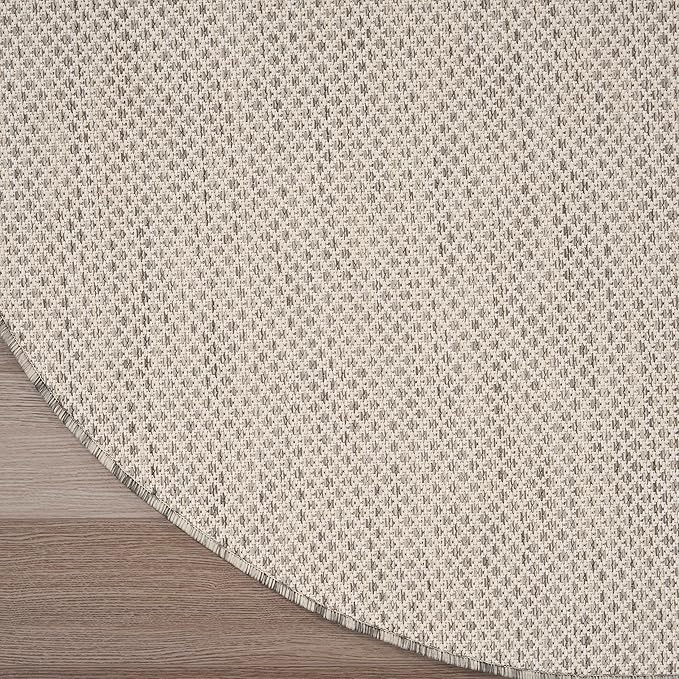 Nourison Home Courtyard Ivory Silver 6' x 9' Oval Area Rug - Easy Clean, Non Shedding, Bed Room, Living Room, Dining Room, Kitchen (6' x 9' Oval)