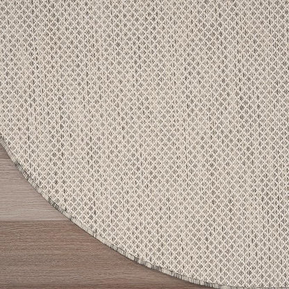 Nourison Home Courtyard Ivory Silver 3' x 5' Oval Area Rug - Easy Clean, Non Shedding, Bed Room, Living Room, Dining Room, Kitchen (3' x 5' Oval)
