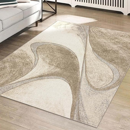 LUXE WEAVERS Spiral Abstract Beige 5x7 Area Rug