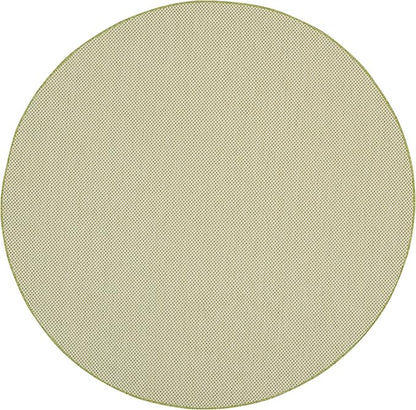 Nourison Home Courtyard Ivory Green 8' x Round Area Rug - Easy Clean, Non Shedding, Bed Room, Living Room, Dining Room, Kitchen (8' x Round)