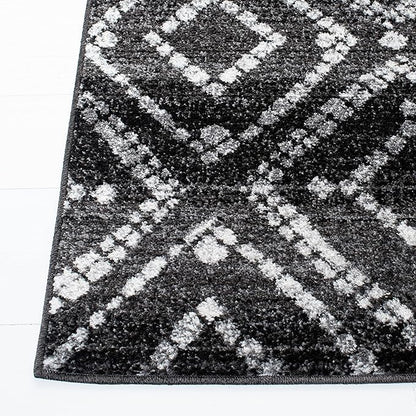 SAFAVIEH Adirondack Collection Runner Rug - 2'6" x 6', Black & Ivory, Modern Diamond Distressed Design, Non-Shedding & Easy Care, Ideal for High Traffic Areas in Living Room, Bedroom (ADR131A)