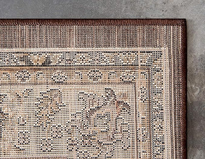 Unique Loom Sialk Hill Collection Area Rug - Washington (7' 10" Square Brown/Black)