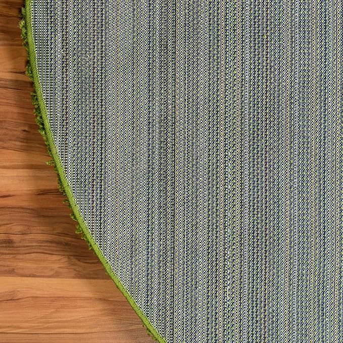 Unique Loom Solid Shag Collection Area Rug (5' 3" Round, Grass Green)