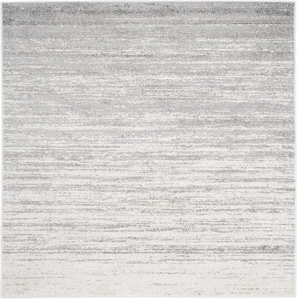 SAFAVIEH Adirondack Collection Area Rug - 6' Square, Ivory & Silver, Modern Ombre Design, Non Shedding & Easy to Clean, Ideal for Living Room, Bedroom, Office, Dining Space (ADR113B)