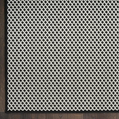 Nourison Home Courtyard Black White 8' x 10' Area Rug - Easy Clean, Non Shedding, Bed Room, Living Room, Dining Room, Kitchen (8' x 10')