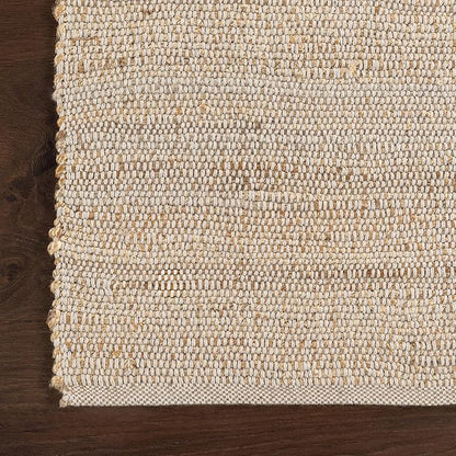 nuLOOM 10x14 Elfriede Jute & Cotton Hand Woven Area Rug, Natural, Solid Rustic Farmhouse Style, Weaved Design, Natural Fiber, For Bedroom, Living Room, Dining Room, Hallway, Office, Entryway