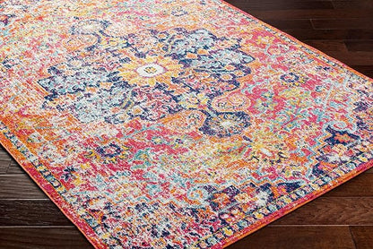 Livabliss Odelia Vintage Bohemian Area Rug,5'3" x 7'3",Pink/Orange