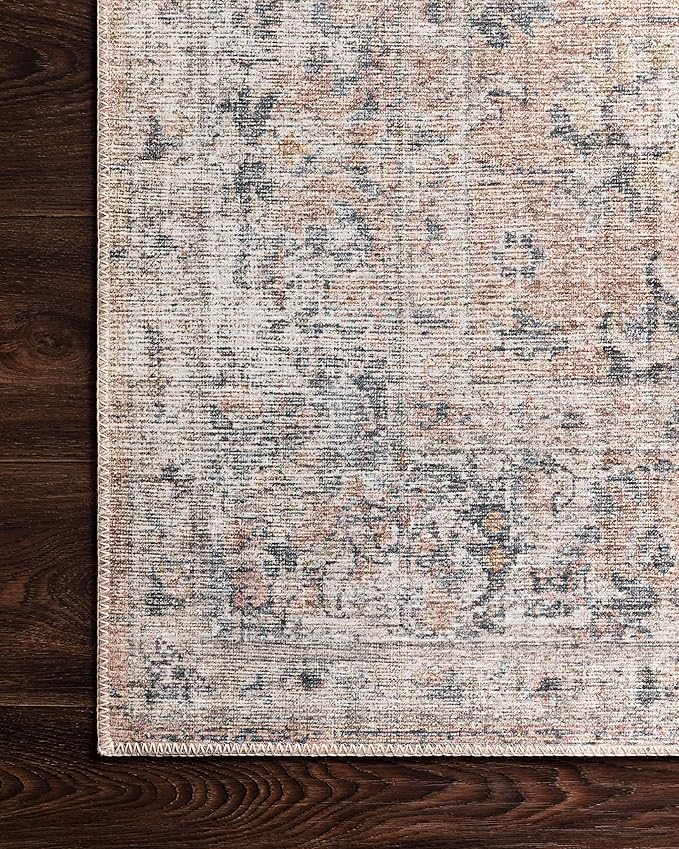 Loloi Skye Collection SKY-01 Blush/Grey 7' x 9' Oval Area Rug