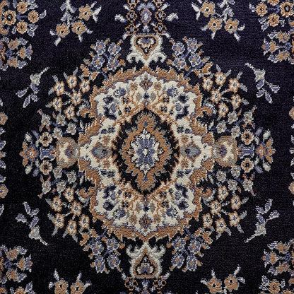 Home Dynamix Premium Sakarya Traditional Medallion Border Area Rug, Navy Blue/Brown, 7'8"x10'7" Rectangle