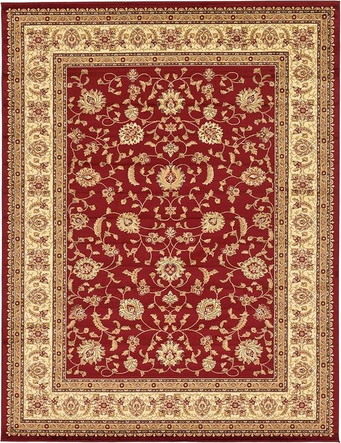 Unique Loom Voyage Collection Traditional Oriental Classic Intricate Design Area Rug (10' 0 x 13' 0 Rectangular, Red/Gold)