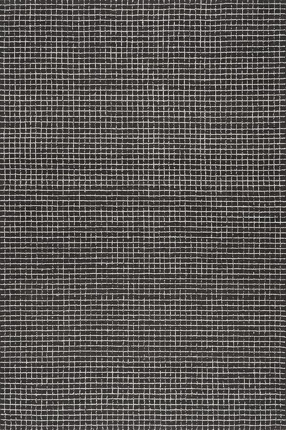 Rugs USA 3x5 Melrose Checked Wool Indoor Area Rug, Contemporary Farmhouse Charcoal/Ivory for Living Room, Bedroom, Office, Entryway, Hallway
