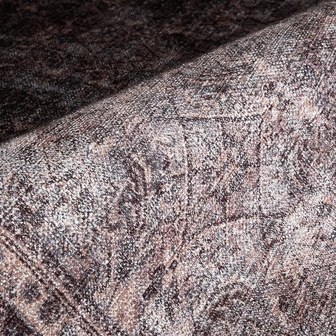 Fame Rugs Turkish Rug. Washable Vintage Oriental Antique Inspired Traditional Doormat Small Modern Area Rugs Luxury Entryway Entry Bedroom Bathroom Kitchen (397CB, 2'5 x 5')