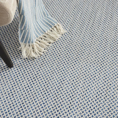 Nourison Home Courtyard Ivory Blue 6' x 9' Area Rug - Easy Clean, Non Shedding, Bed Room, Living Room, Dining Room, Kitchen (6' x 9')