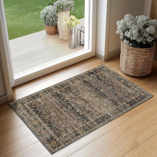 Area Rug Non Slip Machine Washable Ultra Soft Living Room/Bedroom/Kitchen/Outdoor/Classroom Camel, 2'×3'