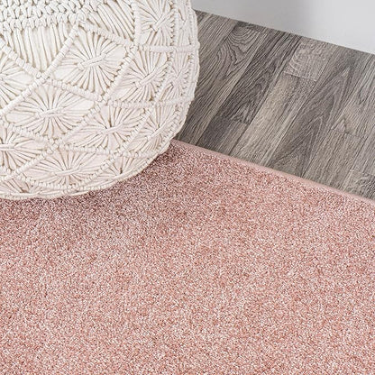 Eyely UES100P-6 Supersoft Haze Solid Low-Pile Indoor Area Rug, Coastal, Bohemian, Minimalist, Classic, Casual for Bedroom,Kitchen,Living Room,Non Shedding,Easy-Washing, Pink, 6 X 9