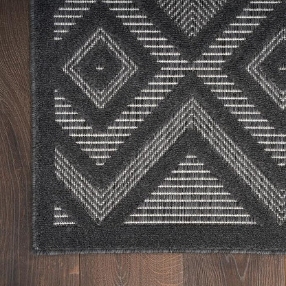 Nourison Home Versatile Charcoal Black 4' x 6' Area Rug - Easy Clean, Non Shedding, Bed Room, Living Room, Dining Room, Kitchen (4' x 6')