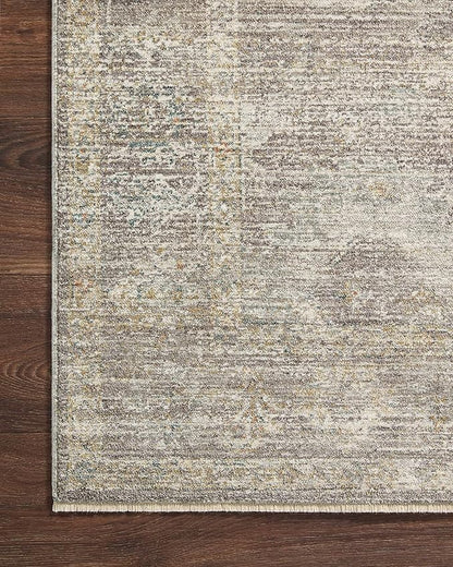 Loloi Magnolia Home by Joanna Gaines Millie Collection MIE-05 Stone/Natural 7'-10" x 7'-10", .25" Pile Height, Round Area Rug