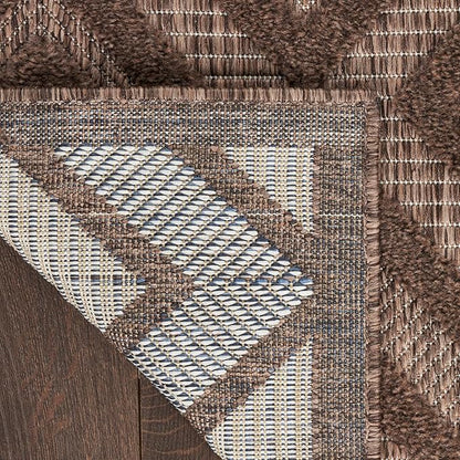 Nourison Home Versatile Brown 2' x 4' Area Rug - Easy Clean, Non Shedding, Bed Room, Living Room, Dining Room, Kitchen (2' x 4')