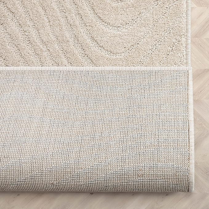 Well Woven Custom Size Hallway Stair Runner - Choose Your Length - 27 Inches Wide x 55 Feet Long Runner (27" x 55' Runner) Rug - Ivory Sibi Soft Touch, Modern Abstract - Hi-Lo Pile