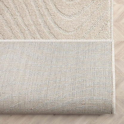 Well Woven Custom Size Hallway Stair Runner - Choose Your Length - 27 Inches Wide x 25 Feet Long Runner (27" x 25' Runner) Rug - Ivory Sibi Soft Touch, Modern Abstract - Hi-Lo Pile