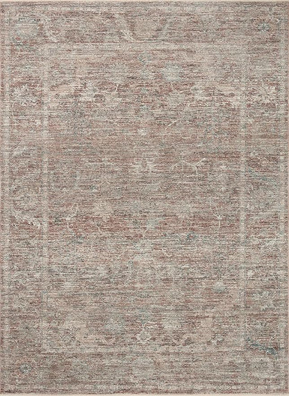 Loloi Magnolia Home by Joanna Gaines Millie Collection MIE-04 Brick/Fog 11'-6" x 15'-7", .25" Pile Height, Area Rug