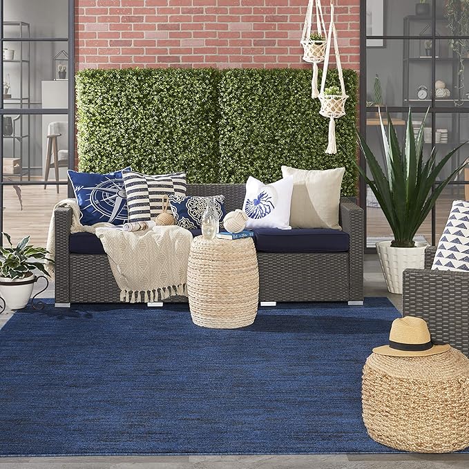 Nourison Home Nourison Essentials Midnight Blue 8' x 10' Area Rug - Easy Clean, Non Shedding, Bed Room, Living Room, Dining Room, Kitchen (8' x 10')