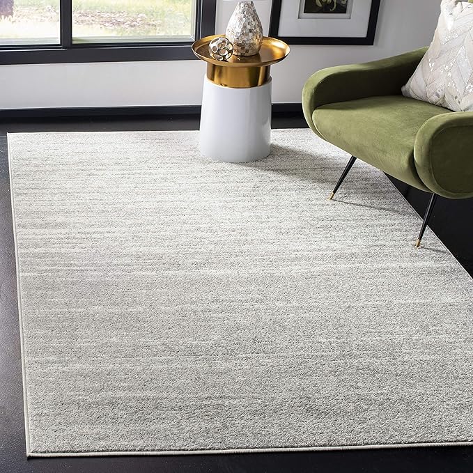 SAFAVIEH Adirondack Collection Area Rug - 3' Square, Light Grey & Grey, Modern Ombre Design, Non Shedding & Easy to Clean, Ideal for Living Room, Bedroom, Office, Dining Space (ADR113C)