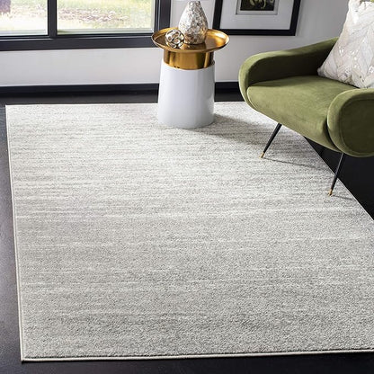 SAFAVIEH Adirondack Collection Area Rug - 4' Square, Light Grey & Grey, Modern Ombre Design, Non Shedding & Easy to Clean, Ideal for Living Room, Bedroom, Office, Dining Space (ADR113C)