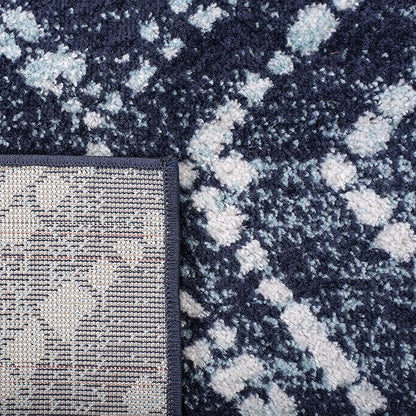 SAFAVIEH Adirondack Collection Runner Rug - 2'6" x 8', Navy & Ivory, Modern Diamond Distressed Design, Non-Shedding & Easy Care, Ideal for High Traffic Areas in Living Room, Bedroom (ADR131N)
