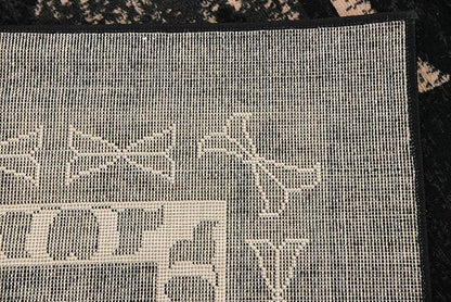 Unique Loom Taftan Collection Border Geometric Tribal Inspired Design Area Rug (9' 0 x 12' 0 Rectangular, Black/ Gray)