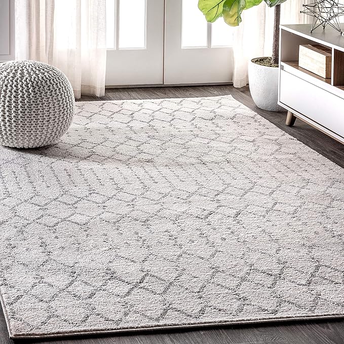 JONATHAN Y Boho Vintage Diamond Cream/Gray Indoor Area Rug 12X15 ft, Moroccan Hype for Living Room, Bedroom, Kitchen, Office, Easy-Cleaning, High Traffic, Pet-Friendly, Non-Shedding (MOH101B-15)