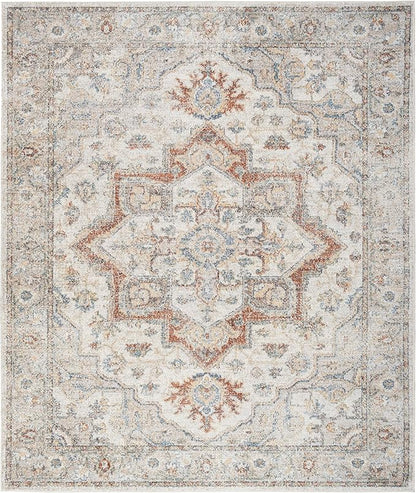 Nourison Home Astra Machine Washable Grey Multicolor 9' x 12' Area Rug - Easy Clean, Non Shedding, Bed Room, Living Room, Dining Room, Kitchen (9' x 12')