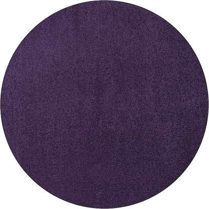 Eyely UES100N-4R Supersoft Haze Solid Low-Pile Indoor Area Rug, Coastal, Bohemian, Minimalist, Classic, Casual for Bedroom,Kitchen,Living Room,Non Shedding,Easy-Washing, Purple, 4' Round