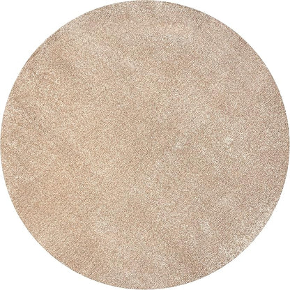JONATHAN Y Haze Solid Low-Pile Beige 4' Round Indoor Area Rug, Coastal,Bohemian,Minimalist,Classic, Easy-Cleaning for Living Room,Bedroom,Kitchen,Pet Friendly,Non-Shedding (SEU100G-4R)