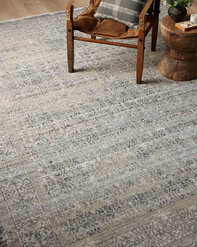 Loloi Amber Lewis Alie Collection ALE-04 Sky/Stone 9'-6'' x 13'-1'', .13'' Pile Height, Area Rug