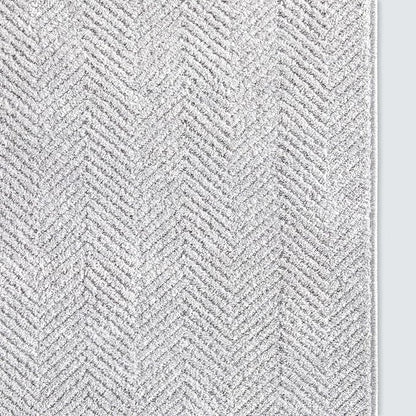 Well Woven Custom Size Hallway & Stair Runner- Harlow Pompeii Light Grey 27 Inches Wide x 25 Feet Long Runner (27" x 25') Runner Rug - Modern Chevron Pattern, Ultra-Soft, Easy-Clean