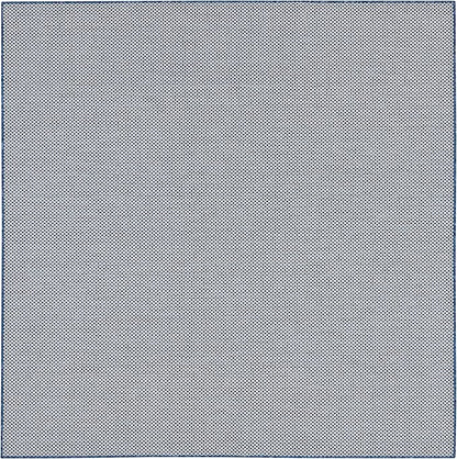 Nourison Home Courtyard Ivory Blue 8' x Square Area Rug - Easy Clean, Non Shedding, Bed Room, Living Room, Dining Room, Kitchen (8' x Square)