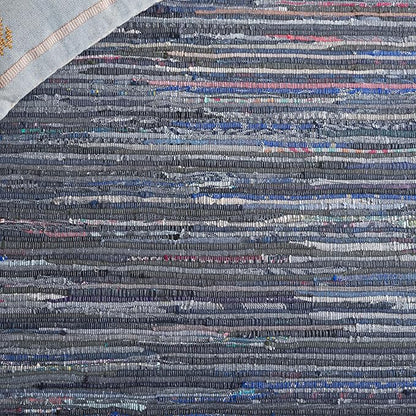 SAFAVIEH Rag Rug Collection Accent Rug - 2' x 3', Ink & Multi, Handmade Boho Stripe Cotton, Ideal for High Traffic Areas in Entryway, Living Room, Bedroom (RAR121C)