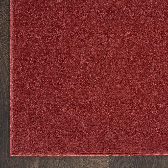 Nourison Home Nourison Essentials Brick Red 2'2" x 10' Area Rug - Easy Clean, Non Shedding, Bed Room, Living Room, Dining Room, Kitchen (10' Runner)