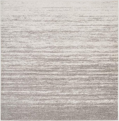SAFAVIEH Adirondack Collection Area Rug - 7' Square, Light Grey & Grey, Modern Ombre Design, Non Shedding & Easy to Clean, Ideal for Living Room, Bedroom, Office, Dining Space (ADR113C)