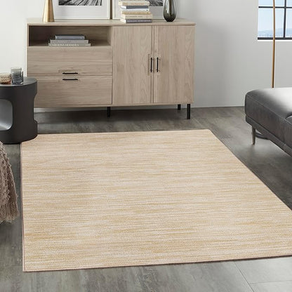 Nourison Home Nourison Essentials Ivory Gold 5' x 7' Area Rug - Easy Clean, Non Shedding, Bed Room, Living Room, Dining Room, Kitchen (5' x 7')
