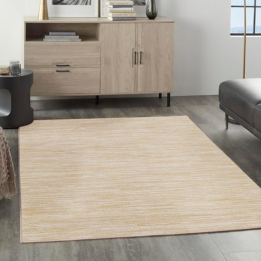 Nourison Home Nourison Essentials Ivory Gold 5' x 7' Area Rug - Easy Clean, Non Shedding, Bed Room, Living Room, Dining Room, Kitchen (5' x 7')