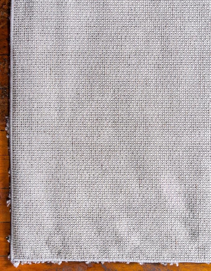 Unique Loom Davos Shag Collection Area Rug - Solid (2' 7" x 20' Runner, Sterling)