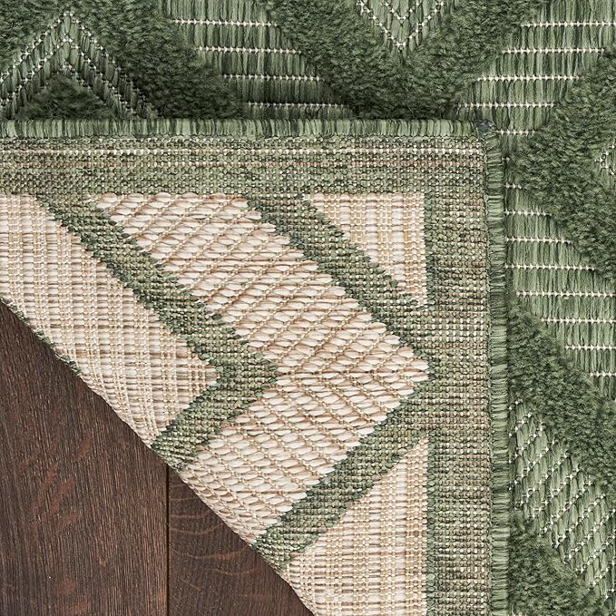 Nourison Home Versatile Green 8' x 10' Area Rug - Easy Clean, Non Shedding, Bed Room, Living Room, Dining Room, Kitchen (8' x 10')